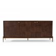 Pemberly Row 3-Door Acacia Wood Buffet with Metal Base and Brown Finish