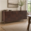 Pemberly Row 3-Door Acacia Wood Buffet with Metal Base and Brown Finish