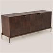 Pemberly Row 3-Door Acacia Wood Buffet with Metal Base and Brown Finish