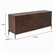 Pemberly Row 3-Door Acacia Wood Buffet with Metal Base and Brown Finish
