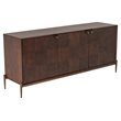 Pemberly Row 3-Door Acacia Wood Buffet with Metal Base and Brown Finish