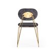 Pemberly Row Modern Dining Chair Set in Gray Fabric & Gold Metal (Set of 2)