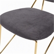 Pemberly Row Modern Dining Chair Set in Gray Fabric & Gold Metal (Set of 2)