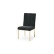 Pemberly Row Steel & Velvet Dining Chair Set in Black/Gold Finish (Set of 2)
