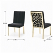 Pemberly Row Steel & Velvet Dining Chair Set in Black/Gold Finish (Set of 2)