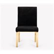 Pemberly Row Steel & Velvet Dining Chair Set in Black/Gold Finish (Set of 2)