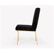 Pemberly Row Steel & Velvet Dining Chair Set in Black/Gold Finish (Set of 2)