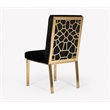 Pemberly Row Steel & Velvet Dining Chair Set in Black/Gold Finish (Set of 2)