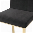 Pemberly Row Steel & Velvet Dining Chair Set in Black/Gold Finish (Set of 2)