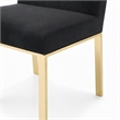 Pemberly Row Steel & Velvet Dining Chair Set in Black/Gold Finish (Set of 2)