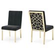Pemberly Row Steel & Velvet Dining Chair Set in Black/Gold Finish (Set of 2)