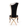 Pemberly Row Velvet Dining Chair with Rose Gold Frame in Black (Set of 2)
