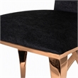 Pemberly Row Velvet Dining Chair with Rose Gold Frame in Black (Set of 2)
