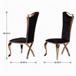 Pemberly Row Velvet Dining Chair with Rose Gold Frame in Black (Set of 2)