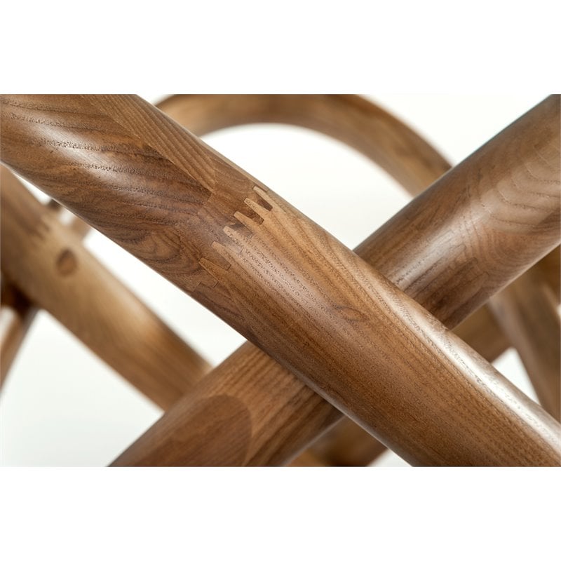 Pemberly Row Round Glass & Walnut Dining Table with Ash Base