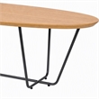 Pemberly Row Esther Industrial Coffee Table with Veneer Wood Top in Oak/Black