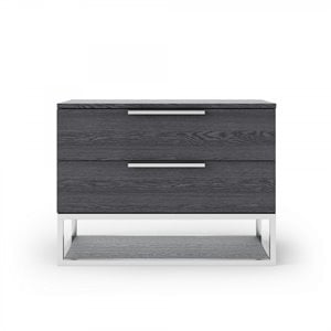Pemberly Row Heloise Contemporary Veneer Wood Nightstand in Grey Elm