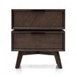 Pemberly Row Mid-Century Acacia Wood and Metal Nightstand with 2 Drawers