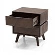 Pemberly Row Mid-Century Acacia Wood and Metal Nightstand with 2 Drawers