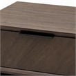 Pemberly Row Mid-Century Acacia Wood and Metal Nightstand with 2 Drawers