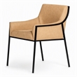 Pemberly Row Faux Leather and Metal Dining Chair in Tan and Black