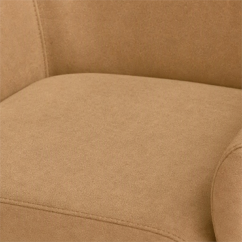 Pemberly Row Faux Leather and Metal Dining Chair in Tan and Black