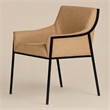 Pemberly Row Faux Leather and Metal Dining Chair in Tan and Black