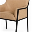 Pemberly Row Faux Leather and Metal Dining Chair in Tan and Black