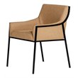 Pemberly Row Faux Leather and Metal Dining Chair in Tan and Black