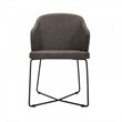 Pemberly Row Set of 2 Modern Gray Dining Chairs with Metal Legs