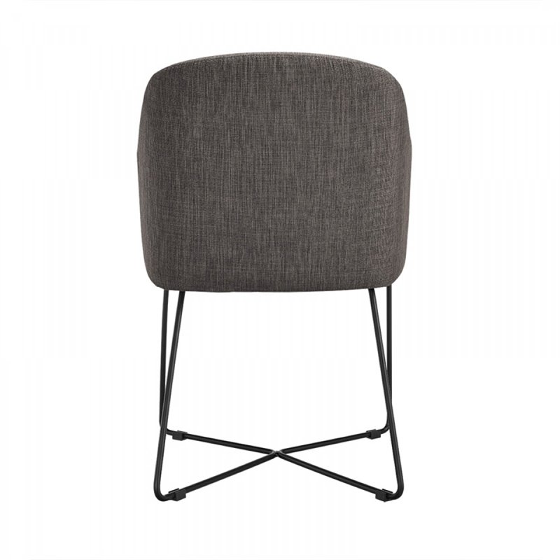 Pemberly Row Set of 2 Modern Gray Dining Chairs with Metal Legs