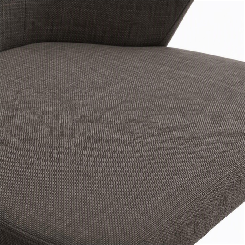 Pemberly Row Set of 2 Modern Gray Dining Chairs with Metal Legs
