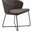 Pemberly Row Set of 2 Modern Gray Dining Chairs with Metal Legs