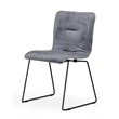 Pemberly Row Modern Velvet Dining Chairs in Gray and Black (Set of 2)