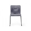 Pemberly Row Modern Velvet Dining Chairs in Gray and Black (Set of 2)