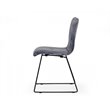 Pemberly Row Modern Velvet Dining Chairs in Gray and Black (Set of 2)