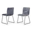 Pemberly Row Modern Velvet Dining Chairs in Gray and Black (Set of 2)
