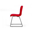 Pemberly Row Modern Velvet Dining Chairs in Red and Black (Set of 2)