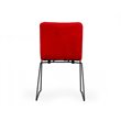 Pemberly Row Modern Velvet Dining Chairs in Red and Black (Set of 2)