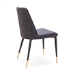 Pemberly Row Faux Leather Dining Chairs in Dark Gray with Gold Base (Set of 2)