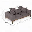 Pemberly Row Linen Fabric & Wood Upholstered Loveseat in Gray and Walnut