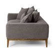 Pemberly Row Linen Fabric & Wood Upholstered Loveseat in Gray and Walnut