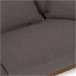 Pemberly Row Linen Fabric & Wood Upholstered Loveseat in Gray and Walnut