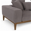 Pemberly Row Linen Fabric & Wood Upholstered Loveseat in Gray and Walnut