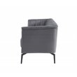 Pemberly Row Modern Polyester and Metal Sofa in Dark Gray and Black