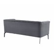 Pemberly Row Modern Polyester and Metal Sofa in Dark Gray and Black