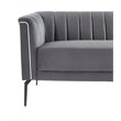 Pemberly Row Modern Polyester and Metal Sofa in Dark Gray and Black