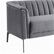 Pemberly Row Modern Polyester and Metal Sofa in Dark Gray and Black