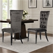 Pemberly Row Modern Velvet Dining Chairs in Gray with Metal Legs Set of 2