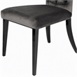Pemberly Row Modern Velvet Dining Chairs in Gray with Metal Legs Set of 2